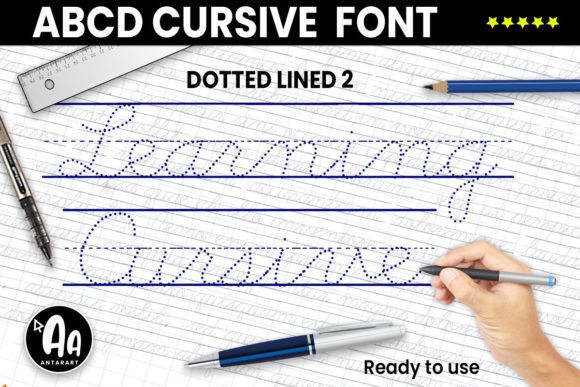 Abcd Cursive Dotted Lined2: A Font for Beautiful, Practical Worksheets