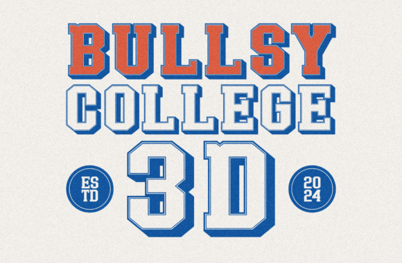 Bullsy College 3D: A Bold Slab Serif for Impactful Designs