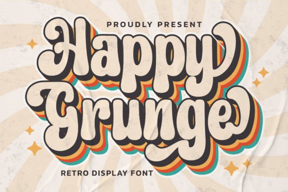 Happy Grunge: The Groovy Display Font for Creative Projects