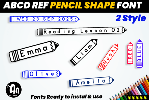 The Pencil Shape Font Pack: Instant Classroom Charm